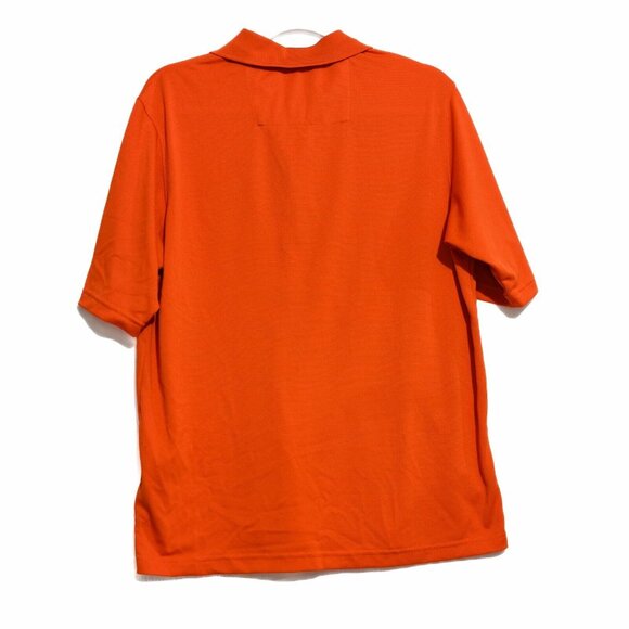 Antigua Mens Orange Polo Shirt Embroidered Logo Buttons Collared Short Sleeve S - Picture 2 of 8